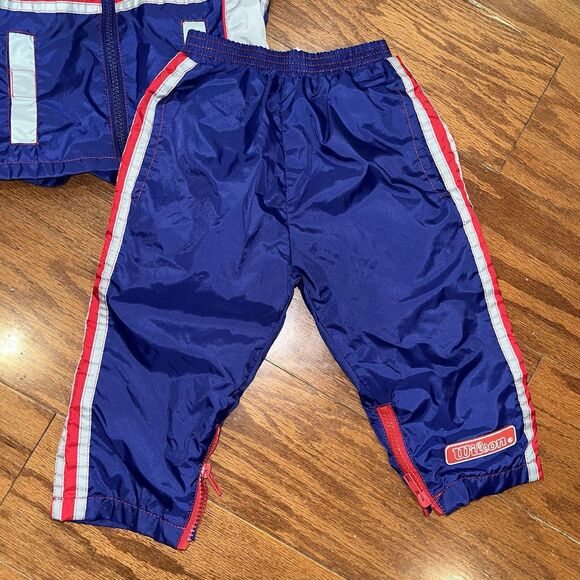 Vintage 12 Month Wilson Blue Red Track Suit Wind Suit Nylon Y2k Full House - Picture 3 of 6